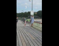 Little girl photographs mom gives advice pier 