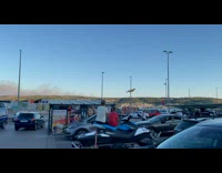 Seaplane Flies Low as it Turns and Lands