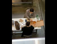 Collab WINY - Man and Lady Uses Chopsticks to Eat Pizza