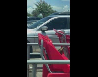 Girl oh my god shocked bird red shopping cart