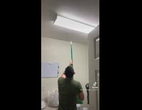 Collab BitchMP - Guy misses killing cockroach with broom on ceiling  