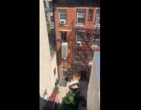 Collab winy - Refrigerator carried down from apartment with pulley