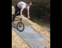 White shirt guy bicycle dirt hills fail 