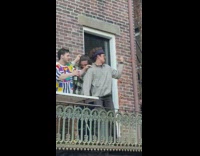 Guy passionately sings and dances to EDM song