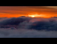 View of the sunrise from the airplane Part 1