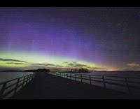 Collab DailyDoseOfInternet - Northern lights and meteorites timelapse bridge sweden