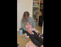 Baby laughs in sleep after mom 