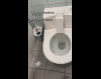 Collab ClipsIG - Woman surprised with self cleaning toilet seat