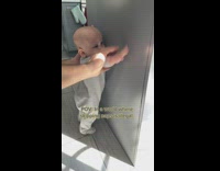 Baby getting patted down and arrested in living room