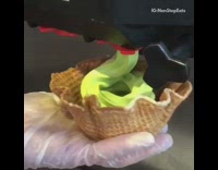  Matcha Soft Serve, topped with mochi, red beans, pocky sticks, and matcha powder