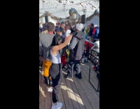 Collab IITW - Woman in white top tiktok dance at the music festival