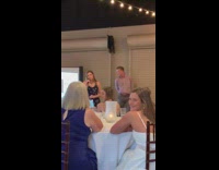 Best friends sing rap at wedding