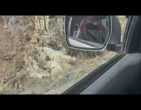 Vehicle proceeds to move forward on the dangerous road cliff