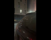 Ruptured water pipe with bursting water on street