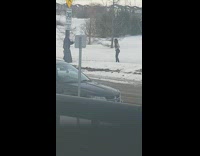 Girl Green top dance snow