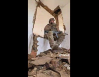 Guy eats cookies while enemy aircraft passes by 