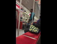 Collab Subway Creatures - Guy does pull ups on bar subway 