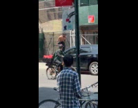 Collab WINY - Shirtless man climb and breaks black car windshield