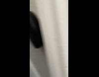 German shepherd puppy bites doorbell on wall 