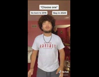 Guy tiktok water bottle flip go back in time 