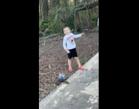 Collab FunBestVids - Kid bounces ball on the filmers head