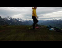 Aerial drone video of the snowy mountains