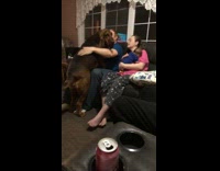 Collab BitchIG2 - Big dog back pats on couch with baby
