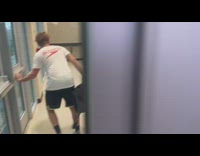 Wild Squirrel trapped inside the building and helped by the young boy