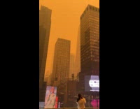 [Third Party] Collab winy - Person in times square show brown sky haze