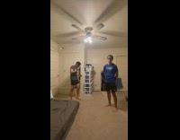 Guys have water bottle attached to fan