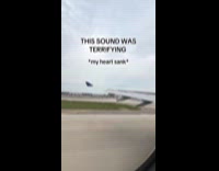 Loud banging sound heard as airplane takes off