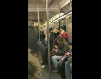Collab Subway Creatures - Three men sing gospel music on subway train