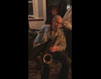 98 year old man plays the saxophone in live jazz band