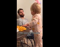 Toddler throws bottle at dad drink