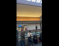 Collab IITW - Man black shirt on Airport Autowalk Dances for Content