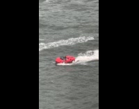 Guy drives jet ski customized as car