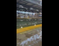 Water floods train station on all sides hoboken 