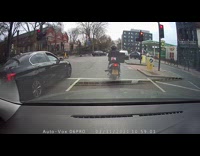 Guy riding scooter loses control and falls 