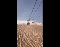 View of desert above ski lift 