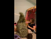 Little boy army camo outfit front somersault 