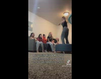 Girl dances until friends forgive her