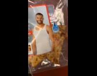 Guy finds friend had pizza inside of hanes shirt bag