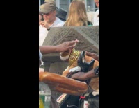 Cat on moped wear gold chain necklace