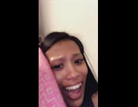 Little girl long green shirt dancing farts