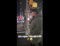 Christmas tree rides bike on Friday night