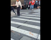 Guys play basketball in middle of street part 1