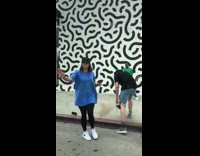 Man green tracksuit dance music video shoot caught