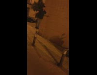 Guy hops on traffic poles and falls 