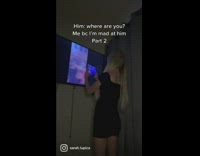 Girl fakes being at a party