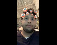 Guy with clown emoji filter practices pick up lines on a girl